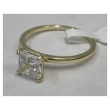 Sterling Silver+ Moissanite Solitare Ring Sz 11