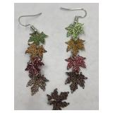 Falling Maple Leaves Autumn Motif Earrings