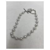 Pearl Bracelet W Mother Of Pearl Butterfly Charm
