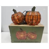 Stained Glass Pumpkin Lights 17"L