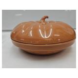 Longaberger Pottery Pumokin Pie Plate w Lid