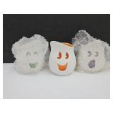 3 Longaberger Ghost Candle Holders