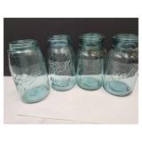Lot of 4 VTG Blue Ball Jars