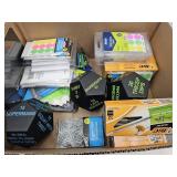 Lots of Office Pens, Labels, Plus Big Dice