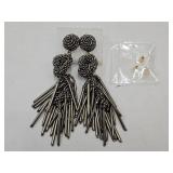 Unique Beaded Earrings w Extra Backs