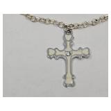 Cross w Enamal & Rhinestone Inlay Chain