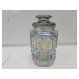 Vintage L.E. Smith Iridescent Carnival Glass Jar