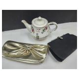 England Iron Stone Tea Pot & VTG Purses