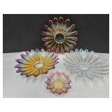 Iridescent Colored Federal? Art Glass Plates