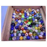 Cigar Box with Vintage Marbles, Some Uranium