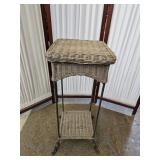Wrought Iron & Wicker Plant Stand  12 x 29" h