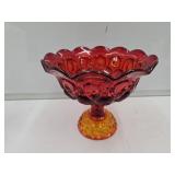 Amberina Fenton Moon & Stars 6.5" H Compote