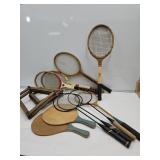 Lot of Vintage Rackets JC Hggins, Slazenger +