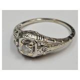 18K Gold Ring with Diamonds Size 7 1/4
