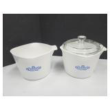 2 Vintage Corning Ware Saucemakers With 1 Lid