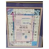 Framed Muncie In Monopoly Game Board
