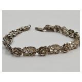 Sterling Silver Rose Bracelet