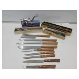 Nice Lot of Knives, Sharpeners , Bottle Opener =