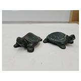 2 Cast Iron Turtles 3" Long