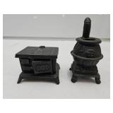 2 Cast Iron Toy Stoves