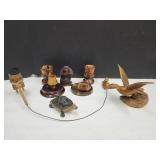 Wood & Resin Home Decor Turtle, Monkey +