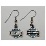 Harley Davidson Turquoise Dangle  Earrings