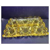 VTG Tiffins Uranium Glass Williamsburg Dish 12" L