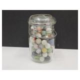 Pint Ball Jar With Marbles