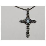 Sterling Silver 20" Necklace w Sterling Cross