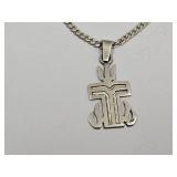 Sterling Silver Necklace  15" W Sterling Pendant