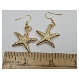 Gold Colored Starfish Earrings
