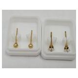 2 Pair Surgical Steel Starter Studs