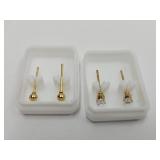 2 Pair Surgical Steel Starter Studs