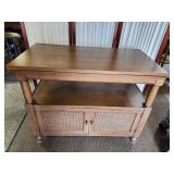 VTG MCM Teak Wood Bar / Tea Cart Cabinet