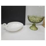 Fenton Hobnail 5.5" H & Heart Dish