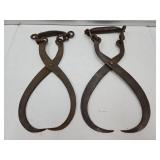 2 Primitive Ice Tong Tools 2 Primitive Ice Tong Tools