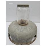 Vintage Galvanized Rat & Mouse Tray w Glass Jar Vintage Galvanized Rat & Mouse Tray w Glass Jar
