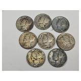 8 Silver Mercury Dime Coins 8 Silver Mercury Dime Coins