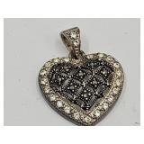 Sterling Silver Marcasite Heart Pendant Sterling Silver Marcasite Heart Pendant