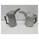 2 Vintage 1 Qt Water & Oil Cans 2 Vintage 1 Qt Water & Oil Cans