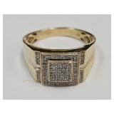 10 K Gold & Diamond Ring 5.6 gr  SZ 14 10 K Gold & Diamond Ring 5.6 gr  SZ 14