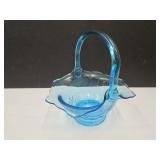 Blue Tiara Glass Basket  10 3/4 wide Blue Tiara Glass Basket  10 3/4 wide