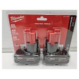 New Wilwaukee M12 Red Lithium Batteries New Wilwaukee M12 Red Lithium Batteries