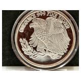One Ounce Silver Round RICMOND IND 25 Service One Ounce Silver Round RICMOND IND 25 Service