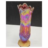 Vintage Indiana Glass Sunset Red Swung Vase 10 Vintage Indiana Glass Sunset Red Swung Vase 10