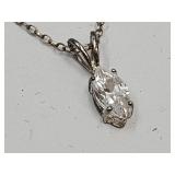 Sterling Silver Marquis CZ Necklace 18" Sterling Silver Marquis CZ Necklace 18"