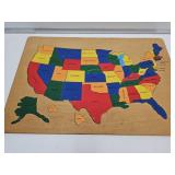 MCM Wood United States Puzzle 24 x 15" MCM Wood United States Puzzle 24 x 15"