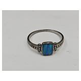 New 925 Silver Ring w Blue Set SZ 8 New 925 Silver Ring w Blue Set SZ 8