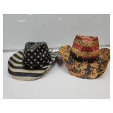 2 Americana Cowboy Hats SZ 2 Americana Cowboy Hats SZ