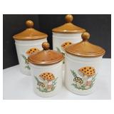 MCM Sears Roebuck Mushroom Canister Set 6-9" MCM Sears Roebuck Mushroom Canister Set 6-9"